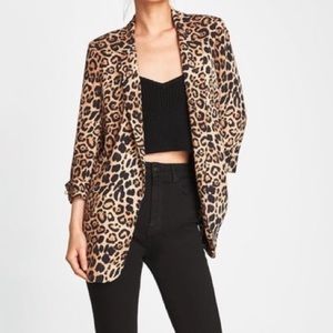 ZARA Basic Leopard Print Blazer - M